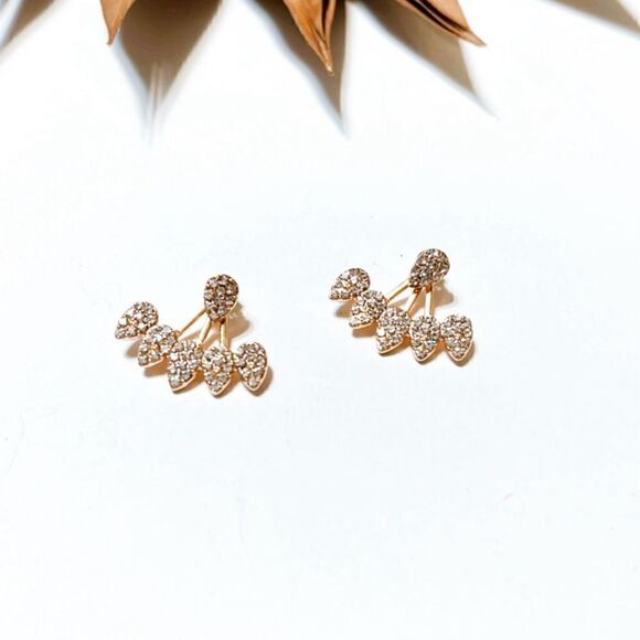 Diamond decor stud earrings #391 - Picture 5 of 6